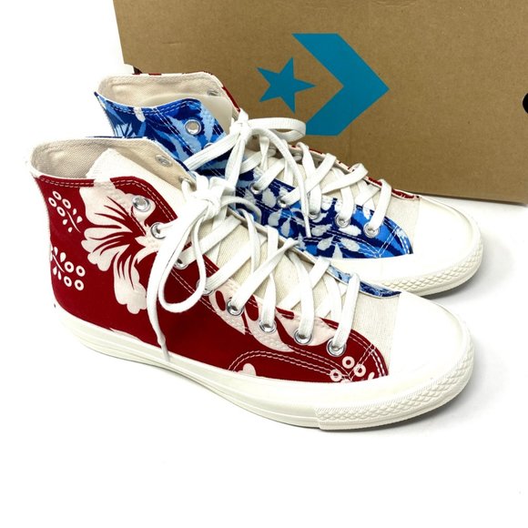 CONVERSE Women 170667C-RB  X BEYOND CTAS HI 70 Retro Alona Blue Red Canvas Sneak - Picture 7 of 11